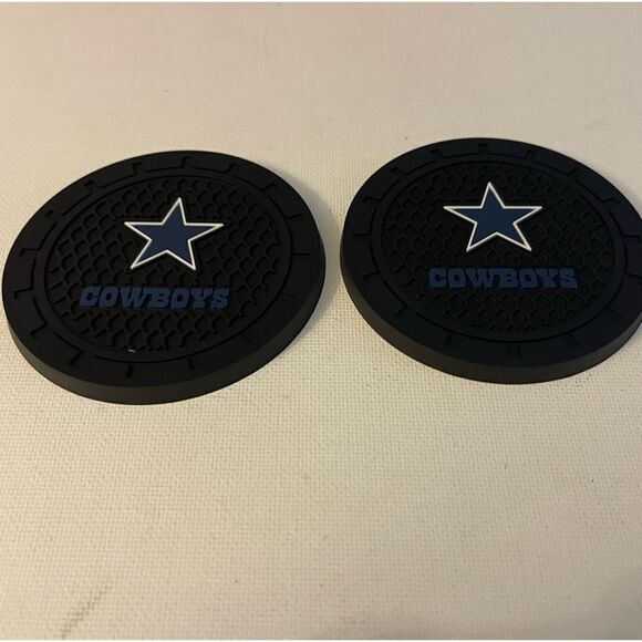 NFL Dallas Cowboys Car Cup Holder Coasters with logo set of 2 NWT - Picture 3 of 4